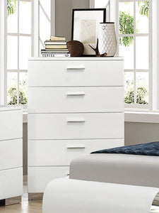 Felicity Bedroom in Glossy White Finish